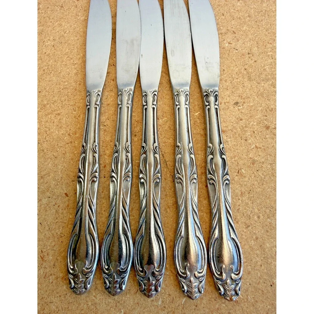 National Stainless Flatware Dinner Knives 4 Japan‎ Medford Fancy